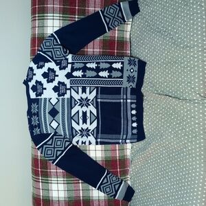 Toronto Maple Leafs NHL, Blue/White Holiday Sweater,Size M.